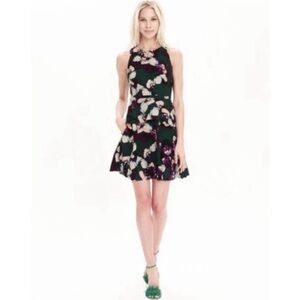 Banana Republic Deep Hunter Floral Peplum Dress